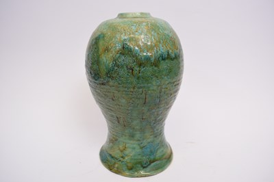 Lot 28 - Pottery vase of inverted baluster shape with...