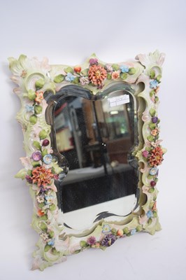 Lot 43 - Late 19th century Continental porcelain mirror,...