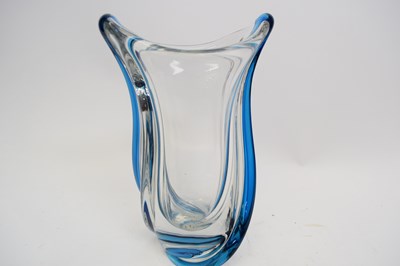 Lot 52 - Studio glass vase with a blue swirl design,...