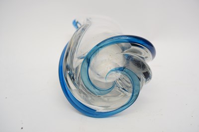 Lot 52 - Studio glass vase with a blue swirl design,...