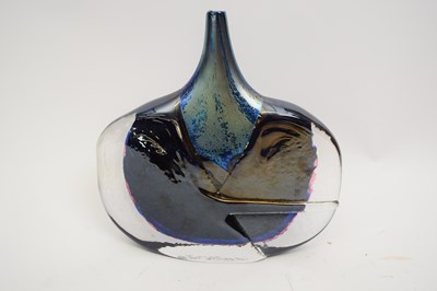Lot 54 - Irridescent studio glass vase with polychrome...
