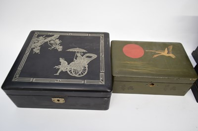 Lot 69 - Quantity of Oriental boxes decorated in...