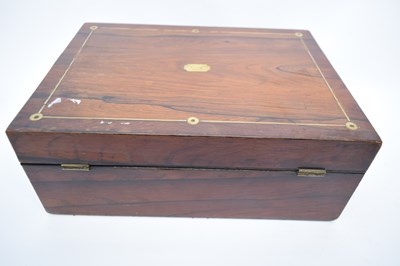 Lot 96 - Jewellery box with inlaid brass design