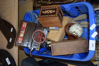 Lot 548 - BOX OF MIXED ITEMS TO INCLUDE JEWELLERY BOXES,...