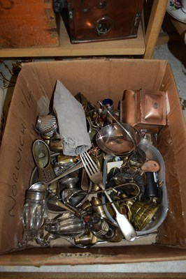 Lot 562 - LARGE BOX OF MIXED SILVER PLATED WARES AND...