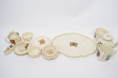 Lot 129 - Quantity of Goss wares including a shaped tray...