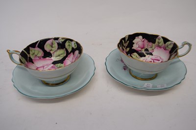 Lot 161 - Two Paragon cups and saucers with printed...