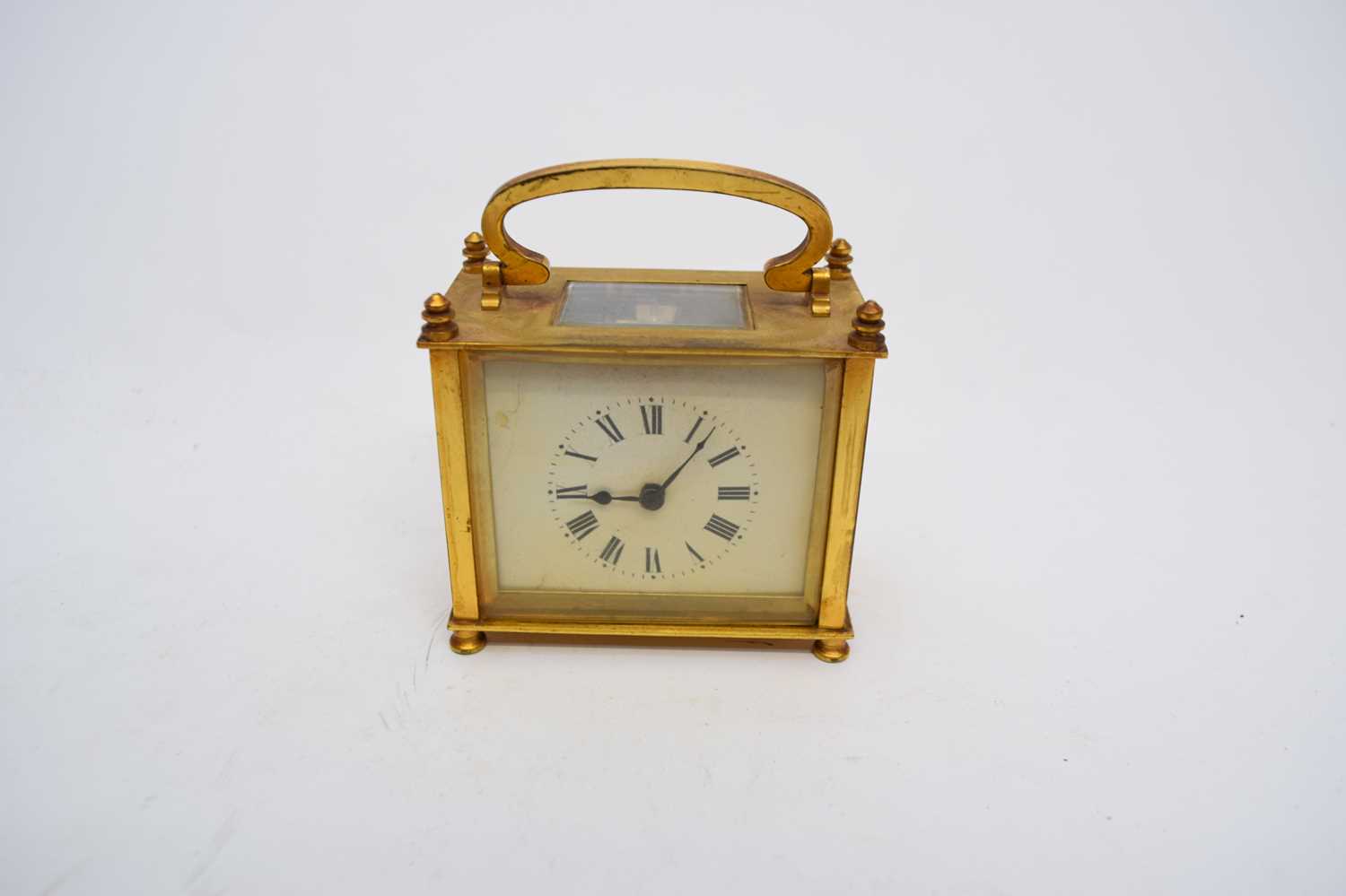 Lot 171 - Early 20th century brass mantel clock with...