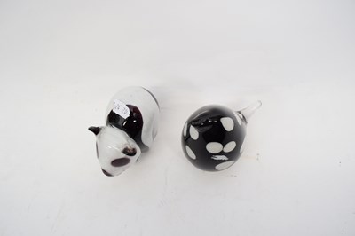 Lot 172 - Glass paperweight modelled as a panda, and...