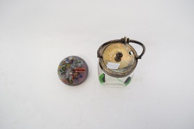 Lot 178 - Glass paperweight and further Loetz style jar...