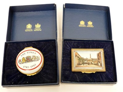 Lot 169 - Halcyon Days patch box commemorating the 200th...