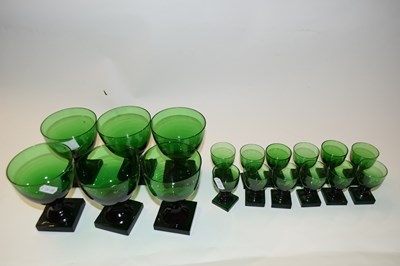 Lot 1 - COLLECTION OF 19TH CENTURY GREEN GLASS WARES...