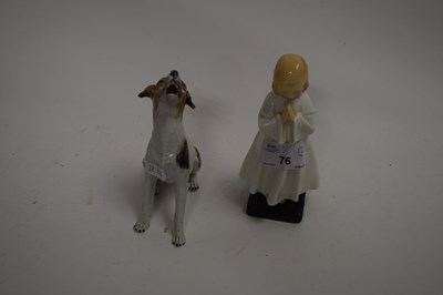 Lot 76 - DRESDEN MODEL OF A TERRIER TOGETHER WITH A...
