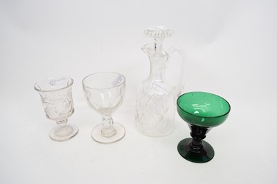 Lot 201 - Claret glass decanter, further glass rummer...