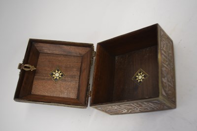 Lot 229 - Middle Eastern box, the wood lined in brass...