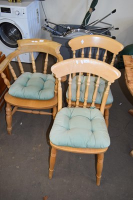 Lot 730 - BOWBACK CAPTAINS CHAIR TOGETHER WITH TWO...