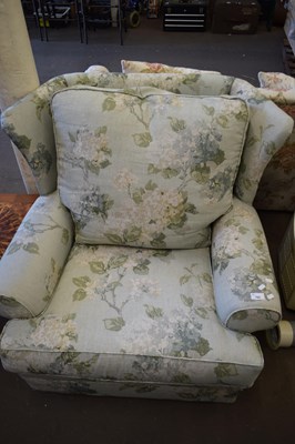 Lot 762 - FLORAL UPHOLSTERED ARMCHAIR