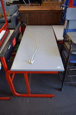 Lot 768A - METAL FRAMED SCHOOL DESK WITH ELECTRICAL POINTS
