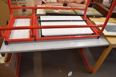 Lot 865 - TWO METAL FRAMED SCHOOL DESKS