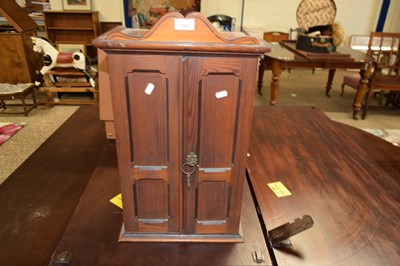 Lot 154 - SMALL VICTORIAN STAINED PINE CABINET WITH TWO...