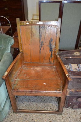 Lot 166 - 19TH CENTURY PANELLED PINE CHAIR