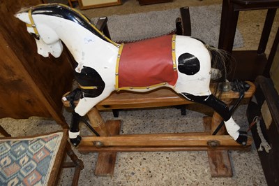 Lot 176 - VINTAGE PAINTED WOODEN ROCKING HORSE, TOTAL...