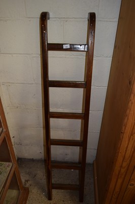 Lot 194 - 19TH CENTURY HARDWOOD AND BRASS MOUNTED LADDER,...