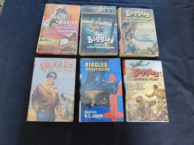 Lot 25 - W E JOHNS: 6 titles: BIGGLES AND THE MISSING...