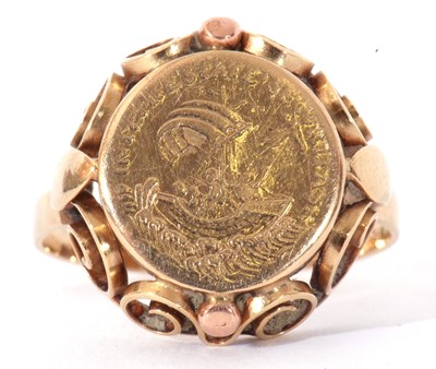 Lot 4 - Hungarian St George token ring in a 585...