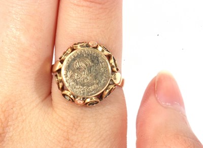 Lot 4 - Hungarian St George token ring in a 585...