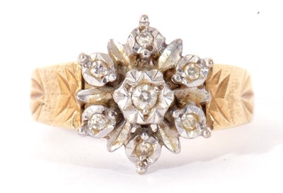 Lot 17 - 18ct gold and diamond cluster ring, a...