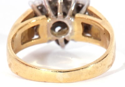 Lot 17 - 18ct gold and diamond cluster ring, a...