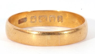 Lot 34 - 22ct gold wedding ring, Birmingham 1925,...