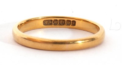Lot 39 - 22ct gold wedding ring, 2.7gms, Birmingham...
