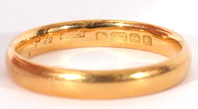 Lot 43 - 22ct gold wedding ring, Birmingham 1929,...