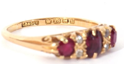 Lot 46 - Victorian ruby and diamond ring featuring...