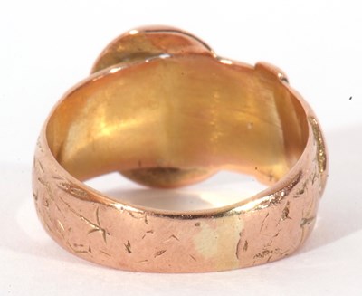 Lot 51 - 9ct gold buckle ring, Birmingham 1914, 3.6gms,...