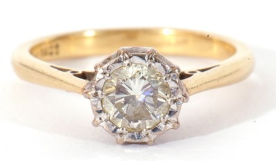 Lot 63 - Single stone diamond ring, a round brilliant...