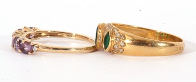 Lot 73 - Mixed Lot: modern emerald and small diamond...