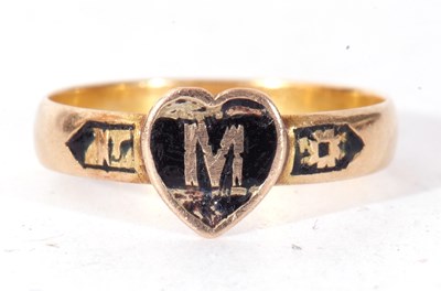 Lot 117 - Antique mourning ring, the centre applied with...