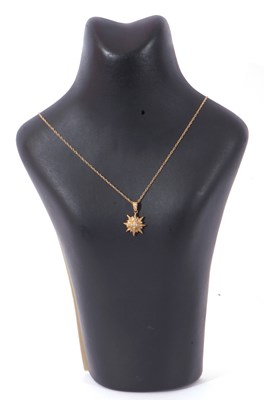 Lot 142 - 9ct gold starburst pendant highlighted...