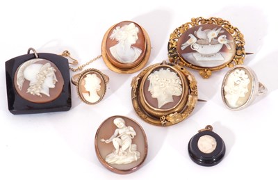 Lot 169 - Selection of cameo jewellery to include...