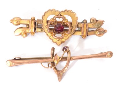 Lot 196 - Mixed Lot: wishbone brooch highlighted with a...