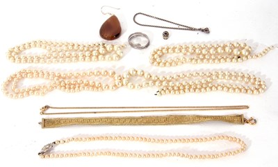 Lot 297 - Mixed lot of simulated pearls, pear shaped...