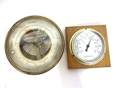 Lot 225A - Brass barometer marked HPBN together with a...