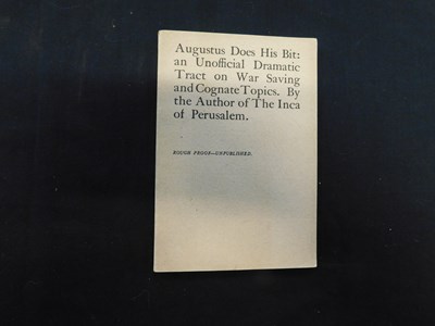 Lot 250 - [GEORGE BERNARD SHAW]: AUGUSTUS DOES HIS BIT,...