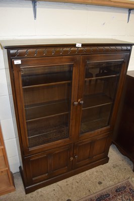 Lot 266 - MODERN DARK ELM BOOKCASE CABINET, POSSIBLY...