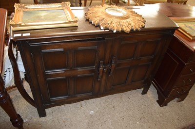 Lot 248 - DARK ERCOL SIDEBOARD, 123CM WIDE