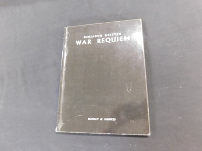 Lot 473 - BENJAMIN BRITTEN: WAR REQUIEM: London, Boosey...