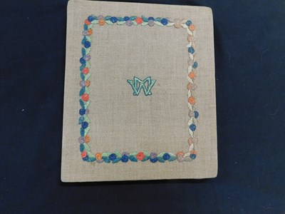 Lot 479 - EMBROIDERY: circa 1900 volume of 10 handmade...